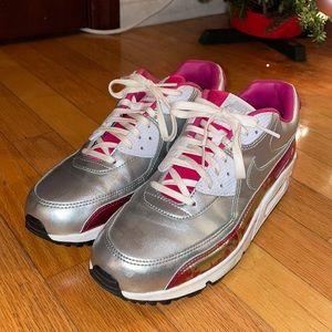 Silver & Pink Nike Air Max Shoes